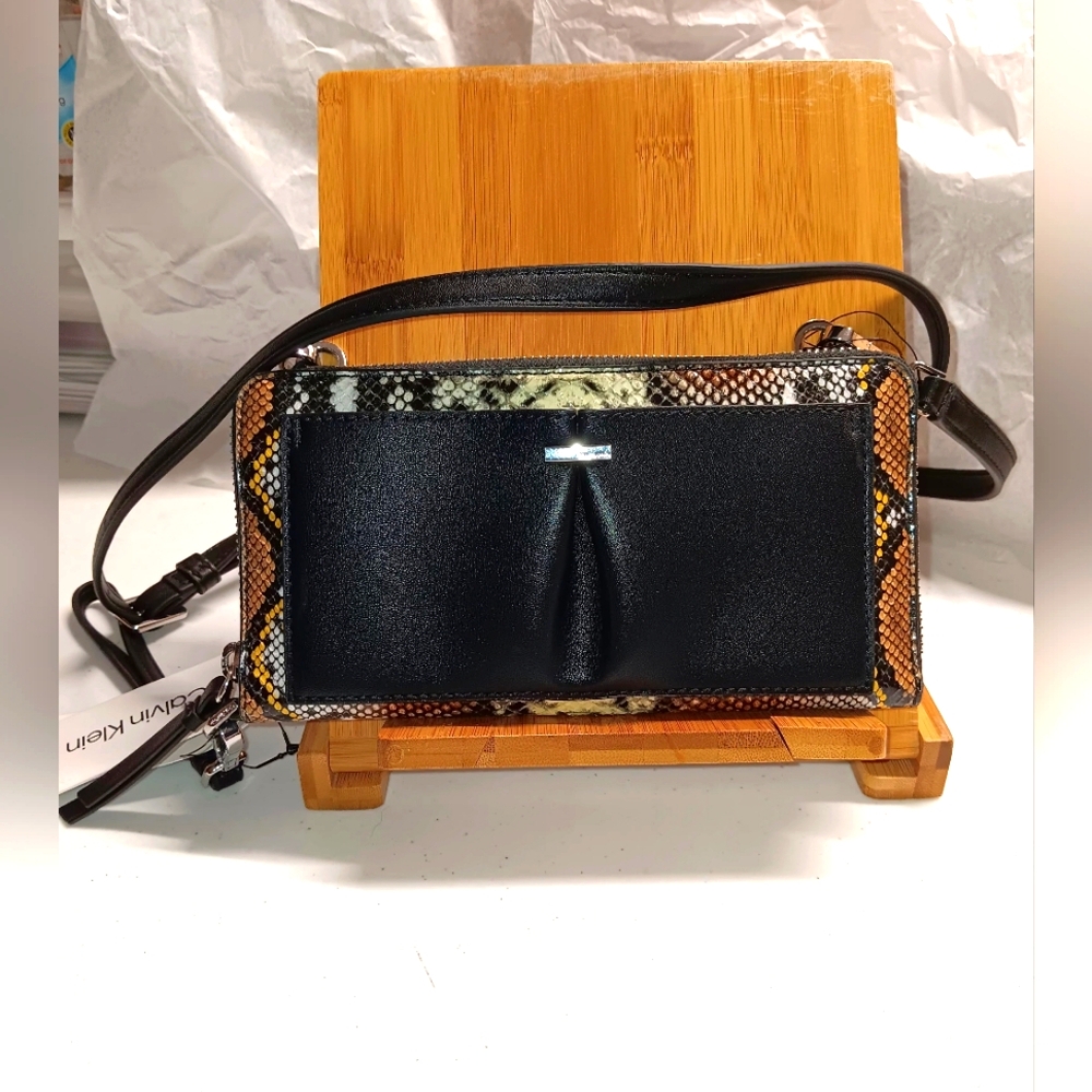 Calvin Klein Leather Crossbody and Wristlet NWT